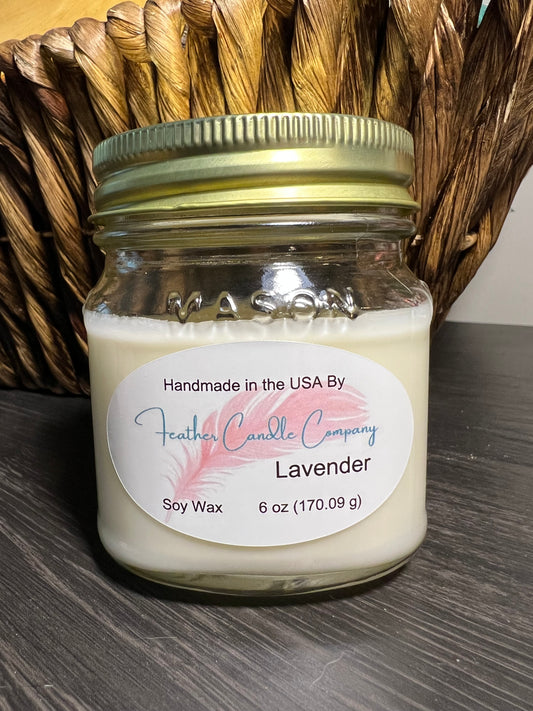 Lavender 6 oz Candle MASON JAR