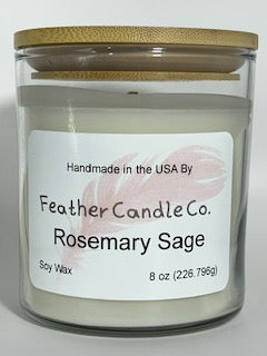 Rosemary Sage 8 oz Candle TUMBLER JAR